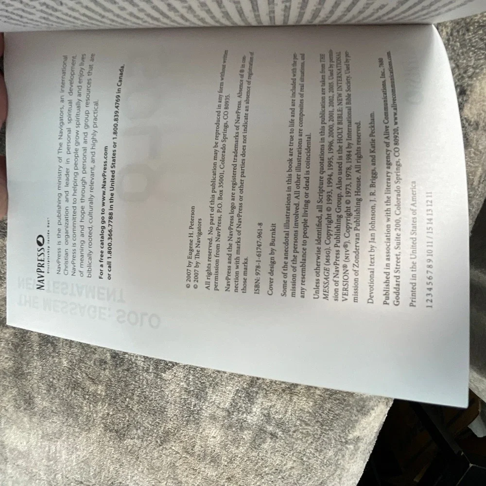 The Message Solo New Testament Devotional Eugene Peterson NavPress Bible Study